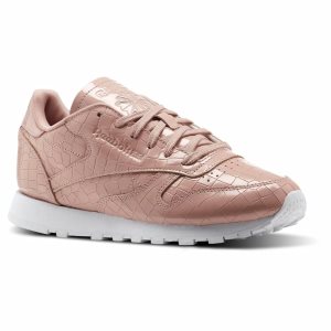 Reebok Classic Leather Crackle Turnschuhe Damen - Rosa/Weiß - DE 653-CKB